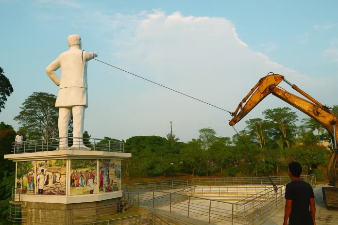 রাঙামাটিতে ভাস্কর্য ভাঙা নিয়ে বিতর্ক, প্রশাসনের ভূমিকা নিয়ে প্রশ্ন