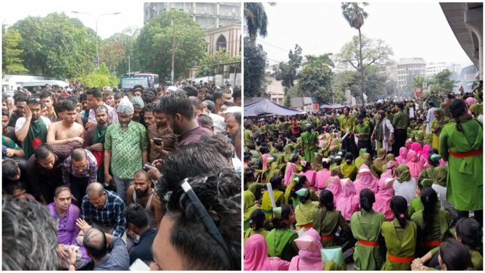 অবরোধে ঢাকা, দুর্ভোগ বাড়ালো বৃষ্টি