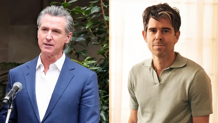 Gavin Newsom and Travis Quentin Young