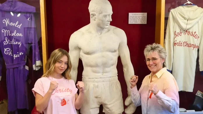 Actress Sydney Sweeney and Christy Martin at the International Boxing Hall of Fame