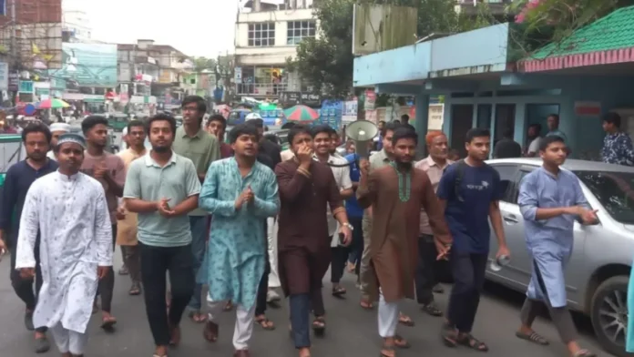 ঢাকায় লালচাঁদ সোহাগ হত্যার প্রতিবাদে রাঙামাটিতে শিক্ষার্থীদের বিক্ষোভ