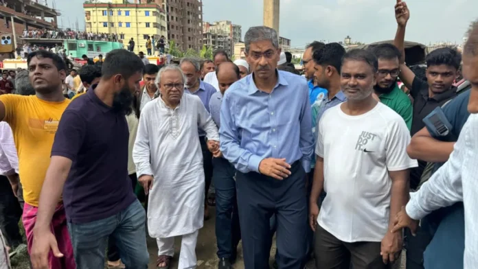 উত্তরায় বিমান দুর্ঘটনার স্থান পরিদর্শন করল বিএনপির প্রতিনিধি দল
