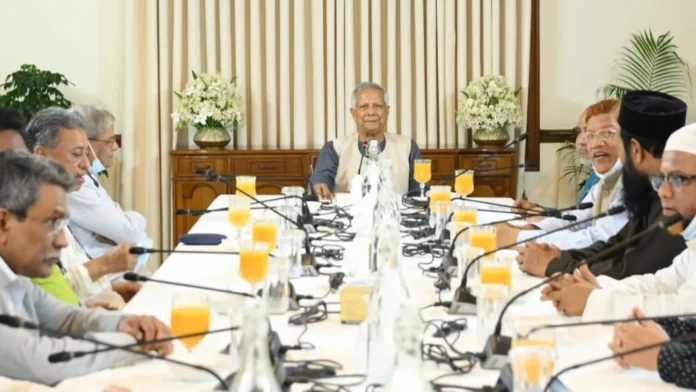 জাতীয় ঐকমত্যে উদ্যোগ, প্রধান উপদেষ্টার সঙ্গে ৪ দলের বৈঠক
