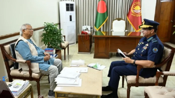 বাংলাদেশ বিমান বাহিনীর প্রধানের সঙ্গে প্রধান উপদেষ্টার বৈঠক