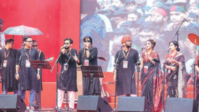 মানিক মিয়ার সড়কে সাংস্কৃতিক আয়োজনে জুলাই গণঅভ্যুত্থানের বর্ষপূর্তি উদ্‌যাপন