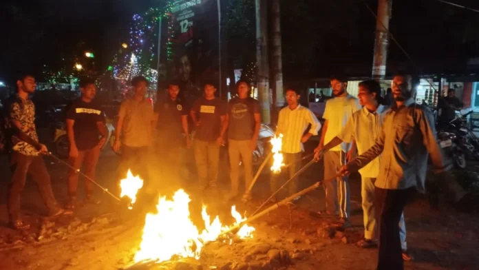 জাহাঙ্গীরনগরে রাজাকার বিরোধী মশাল মিছিল ও কুশপুতুল দাহ