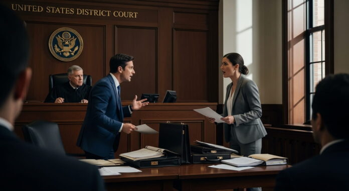 ম্যানহাটনের ফেডারেল আদালতের শুনানির একটি প্রতীকী চিত্র।