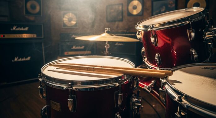 স্লাই ডানবার এর স্মরণে স্টুডিওতে রাখা ড্রাম সেট - প্রতীকী চিত্র