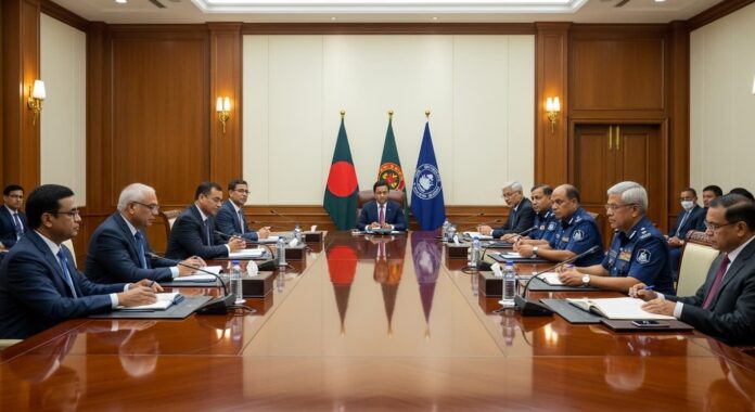 রংপুরে নির্বাচনের প্রস্তুতি ও নিরাপত্তা বিষয়ক সমন্বয় সভার দৃশ্য - প্রতীকী চিত্র।