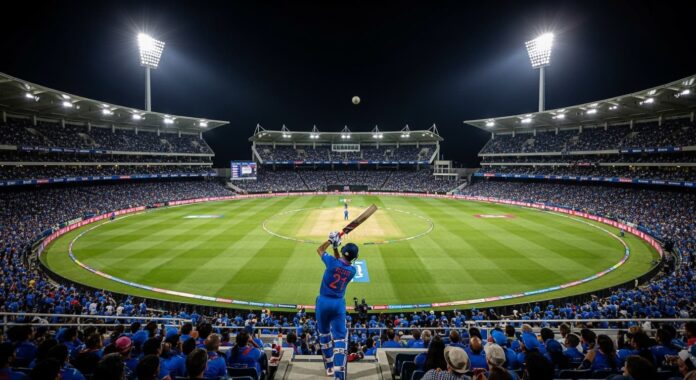 ওয়াংখেড়ে স্টেডিয়ামে ভারত ও যুক্তরাষ্ট্রের মধ্যকার টি-টোয়েন্টি বিশ্বকাপ ম্যাচের একটি মুহূর্ত - প্রতীকী চিত্র।