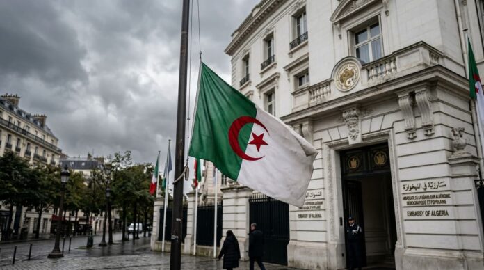 আলজেরিয়ার সাবেক প্রেসিডেন্টের মৃত্যুতে জাতীয় পতাকা অর্ধনমিত রাখার একটি প্রতীকী চিত্র।