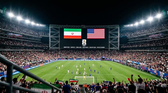 ২০২৬ ফুটবল বিশ্বকাপে ইরানের অংশগ্রহণের ঘোষণা উপলক্ষে একটি প্রতীকী চিত্র।