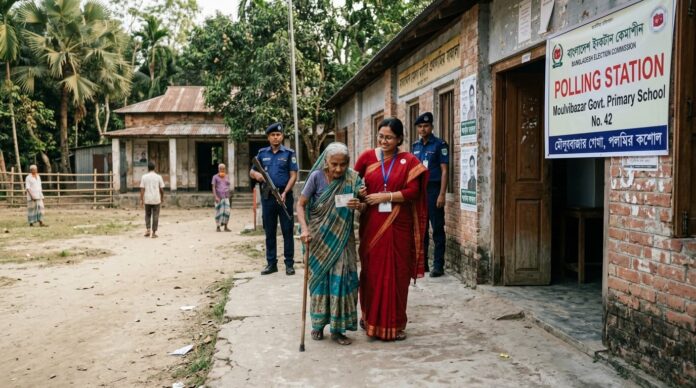 বগুড়া ও শেরপুর উপ-নির্বাচনের ভোটকেন্দ্রে ভোটারদের উপস্থিতি।