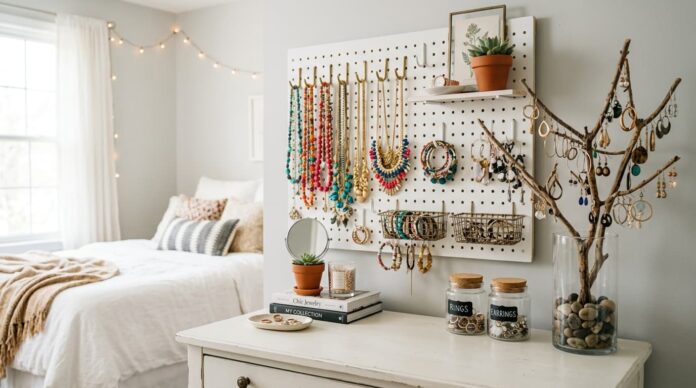 বাজেট সাশ্রয়ী উপায়ে তৈরি ডিআইওয়াই জুয়েলারি অর্গানাইজার।