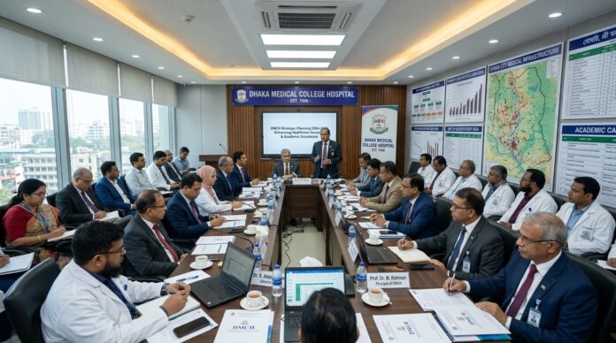 ঢাকা মেডিকেলে সংঘর্ষের পর তদন্ত কমিটি ও হাসপাতাল কর্তৃপক্ষের বৈঠক।