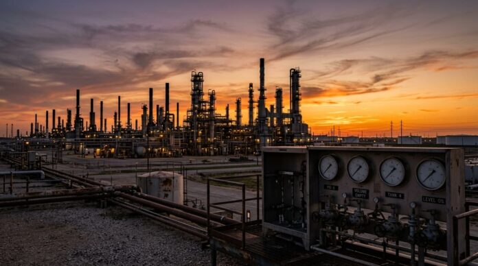 উৎপাদন বন্ধ থাকা অবস্থায় ইস্টার্ন রিফাইনারি শোধনাগারের দৃশ্য।