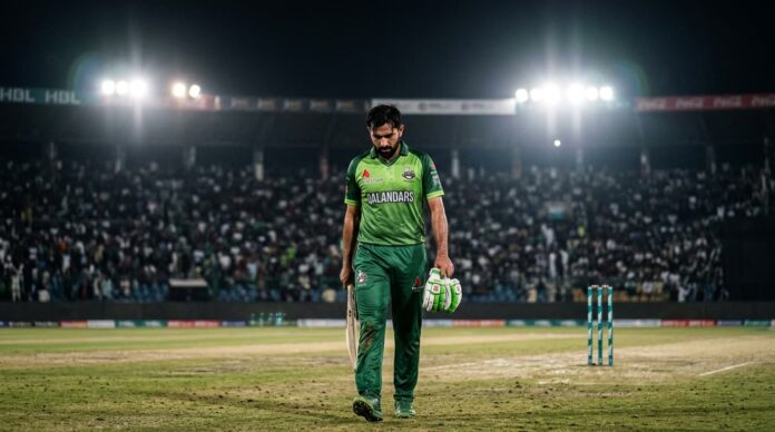 বল টেম্পারিংয়ের দায়ে নিষিদ্ধ হওয়ার পর ফখর জামানের একটি প্রতীকী চিত্র।