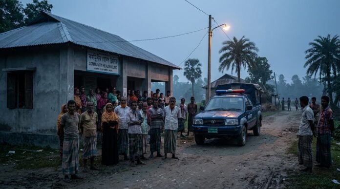 ফটিকছড়িতে সালিশে পিটিয়ে হত্যার ঘটনায় গ্রামের মানুষের ভিড়।