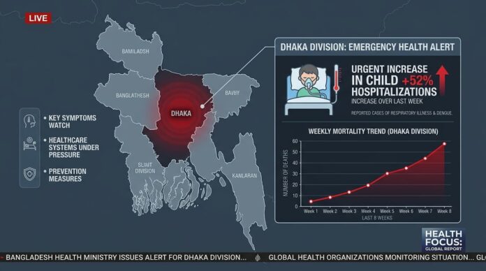 বাংলাদেশে হামের প্রকোপ ও ঢাকা বিভাগের সংক্রমণের মানচিত্র।