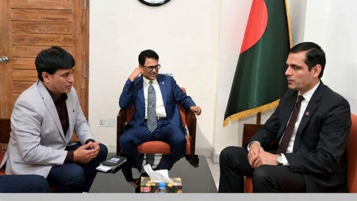 শিক্ষামন্ত্রী ও নেপালি রাষ্ট্রদূতের মধ্যকার সৌজন্য সাক্ষাৎ।