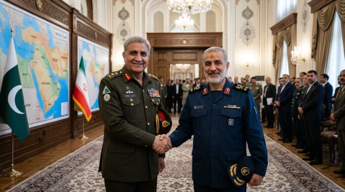 তেহরানে মার্কিন-ইরান মধ্যস্থতায় পাকিস্তান সেনাবাহিনীর প্রধানের সফরের প্রতীকী চিত্র।