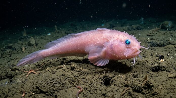 মন্টারে ক্যানিয়নের অতল গভীরে সাঁতার কাটছে নতুন আবিষ্কৃত গোলাপী স্নেইলফিশ।
