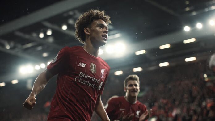 এনফিল্ডে গোল উদযাপনে মত্ত ১৭ বছর বয়সী রিও এনগুমোহা।