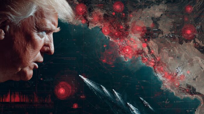 হরমুজ প্রণালীতে মার্কিন নৌ-অবরোধের স্যাটেলাইট চিত্র ও রণপ্রস্তুতি।